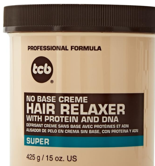 TCB Hair Relaxer Tratamiento Capilar Super 425g | Alisado Suave y Efectivo para Cabello Rizado y AfroEl TCB Hair Relaxer Tratamiento Capilar Super 425g alisa y suaviza el cabello rizado o afro de forma eficaz, dejándolo suave, manejable y sin frizz. Ideal para cabellos más gruesos o rebeldes. ¡Obtén un cabello más liso y controlado ahora!